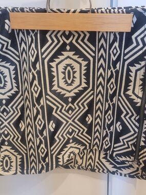 MINKPINK Black and Cream Geometric Jacquard Skirt